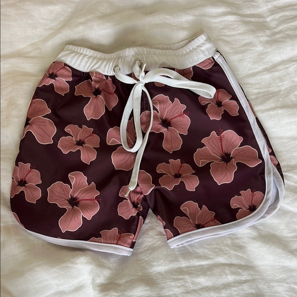 By the Shore - Boys Trunks - Pink Hibiscus